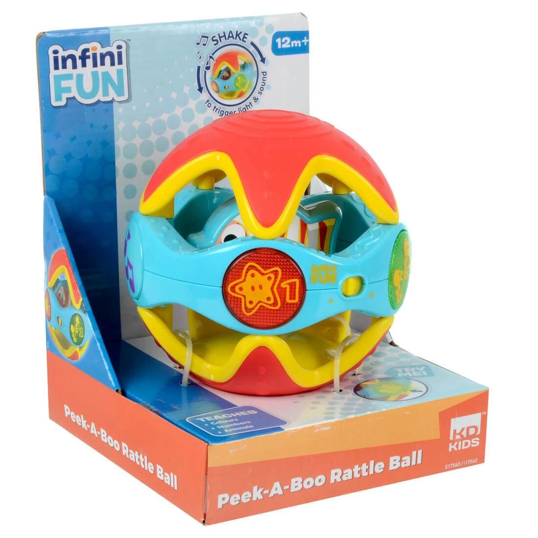 Peek-A-Boo Rattle Ball Fish Toy Lights Sounds Learn 13cm 1 Peek-A-Boo Rattle Ball Fish Toy Lights Sounds Learn 13cm