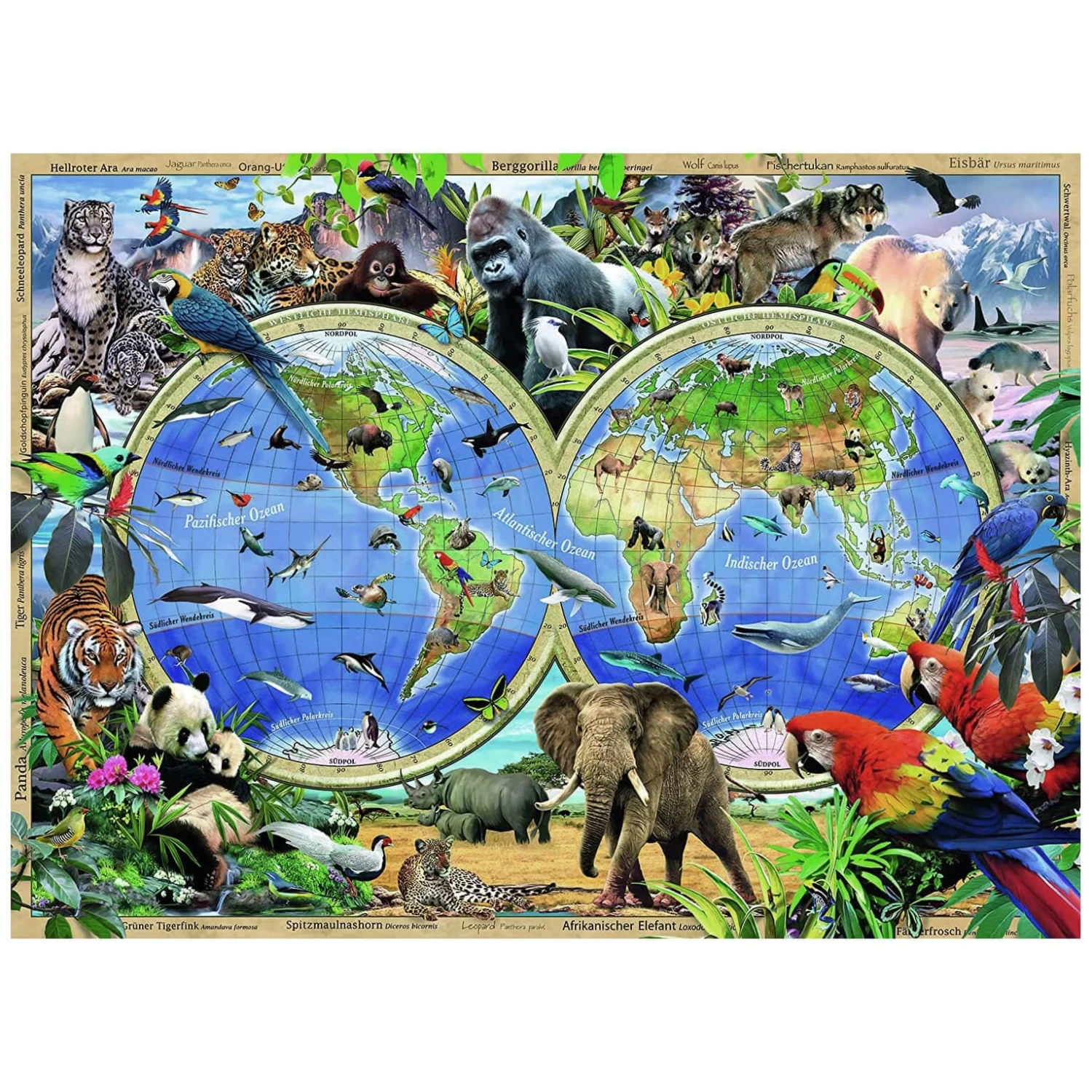 Animals Of The Earth Jigsaw Puzzle Ravensburger 100 XXL Pieces 2 Animals Of The Earth Jigsaw Puzzle Ravensburger 100 XXL Pieces - Image 2