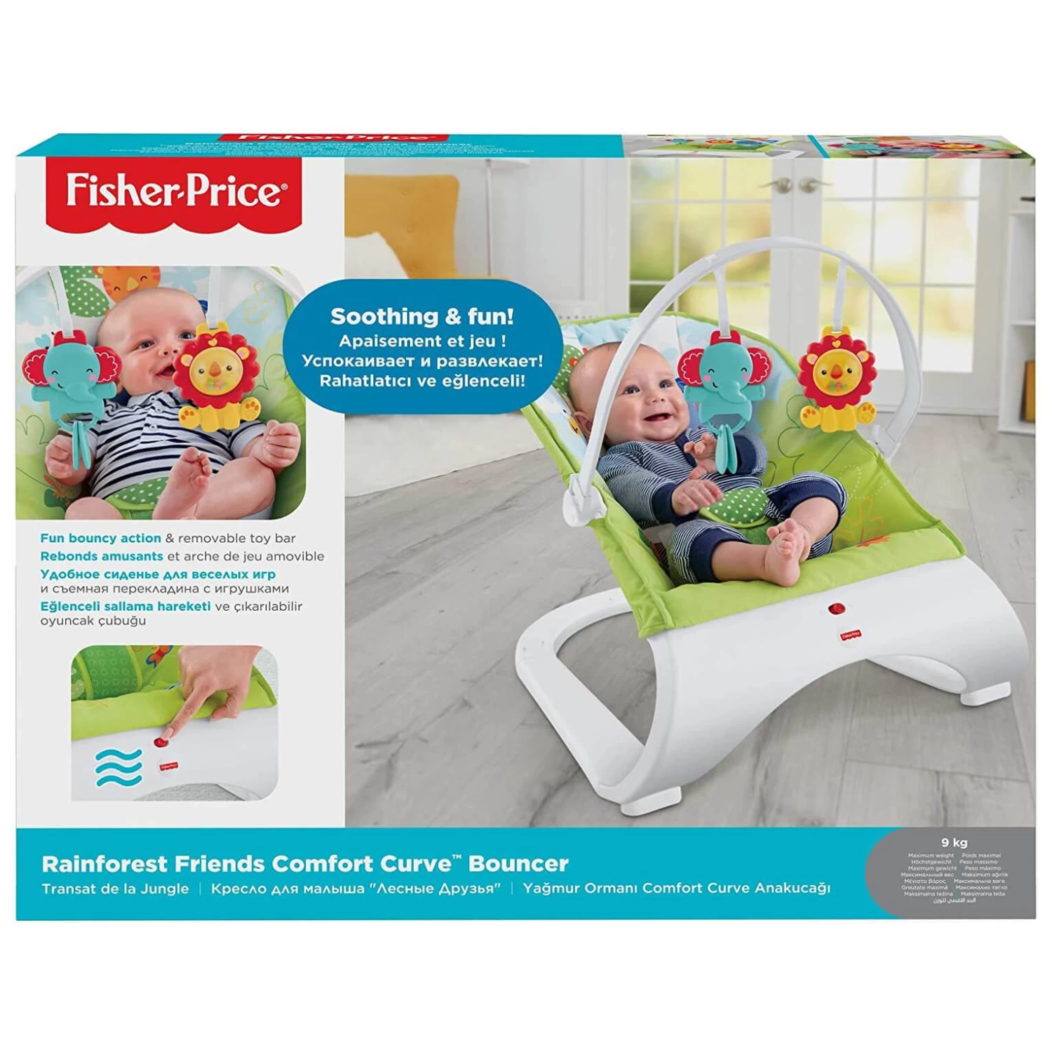Fisher Price Curve Bouncer Seat Baby Soothe Comfort Entertain 6 Fisher Price Curve Bouncer Seat Baby Soothe Comfort Entertain - Image 6