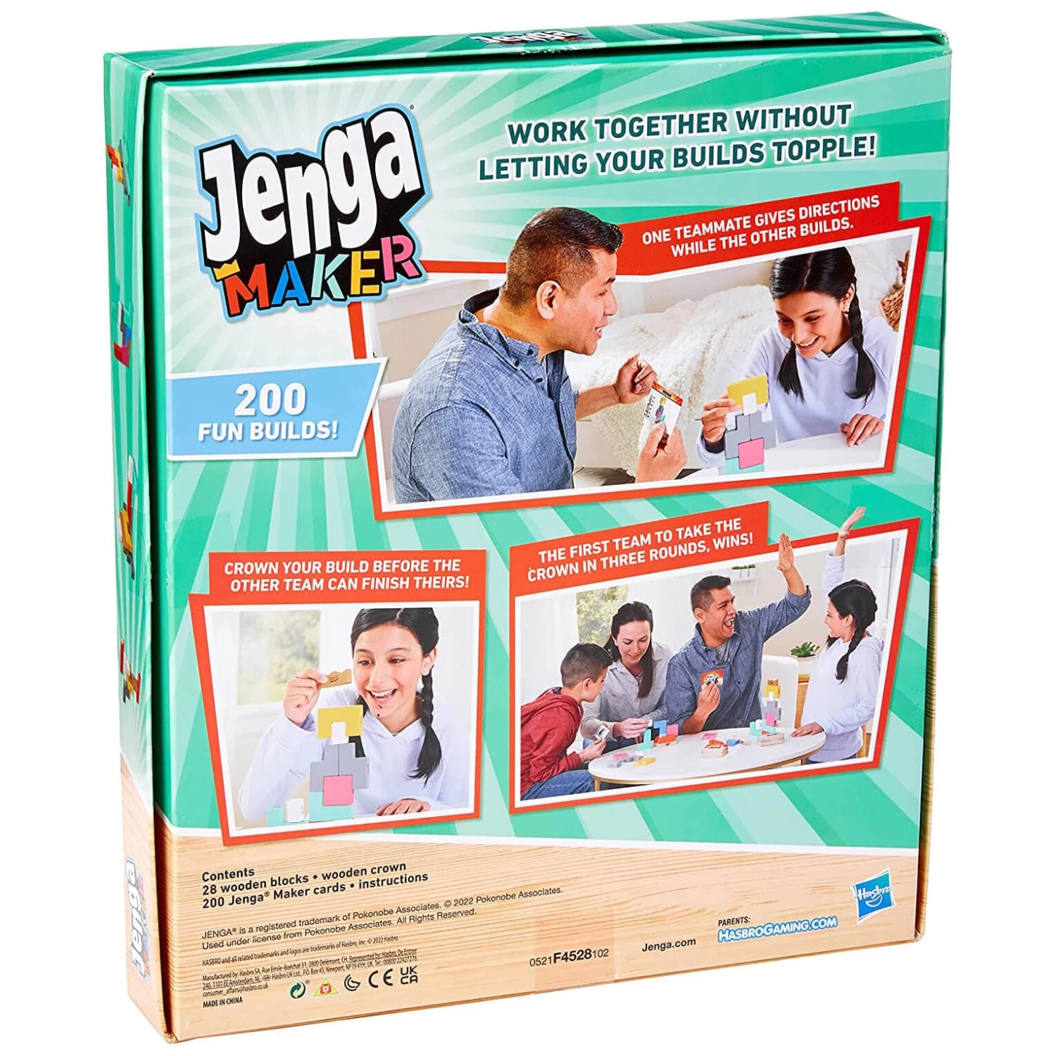 Hasbro Jenga Maker Family Game Build Race 28 Wooden Blocks Age 8+ 4 Hasbro Jenga Maker Family Game Build Race 28 Wooden Blocks Age 8+ - Image 4