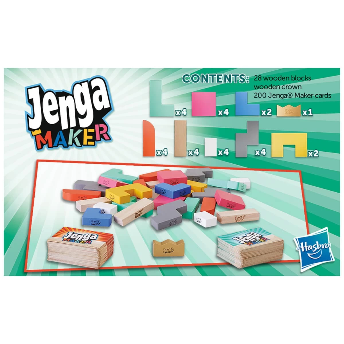 Hasbro Jenga Maker Family Game Build Race 28 Wooden Blocks Age 8+ 5 Hasbro Jenga Maker Family Game Build Race 28 Wooden Blocks Age 8+ - Image 5