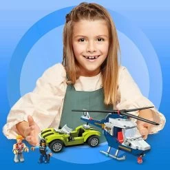 Mega Construx Police Chase Building Set Helicopter Car Age 5+ -Trendy Toy Store GRAGLK55 6123 9223 3
