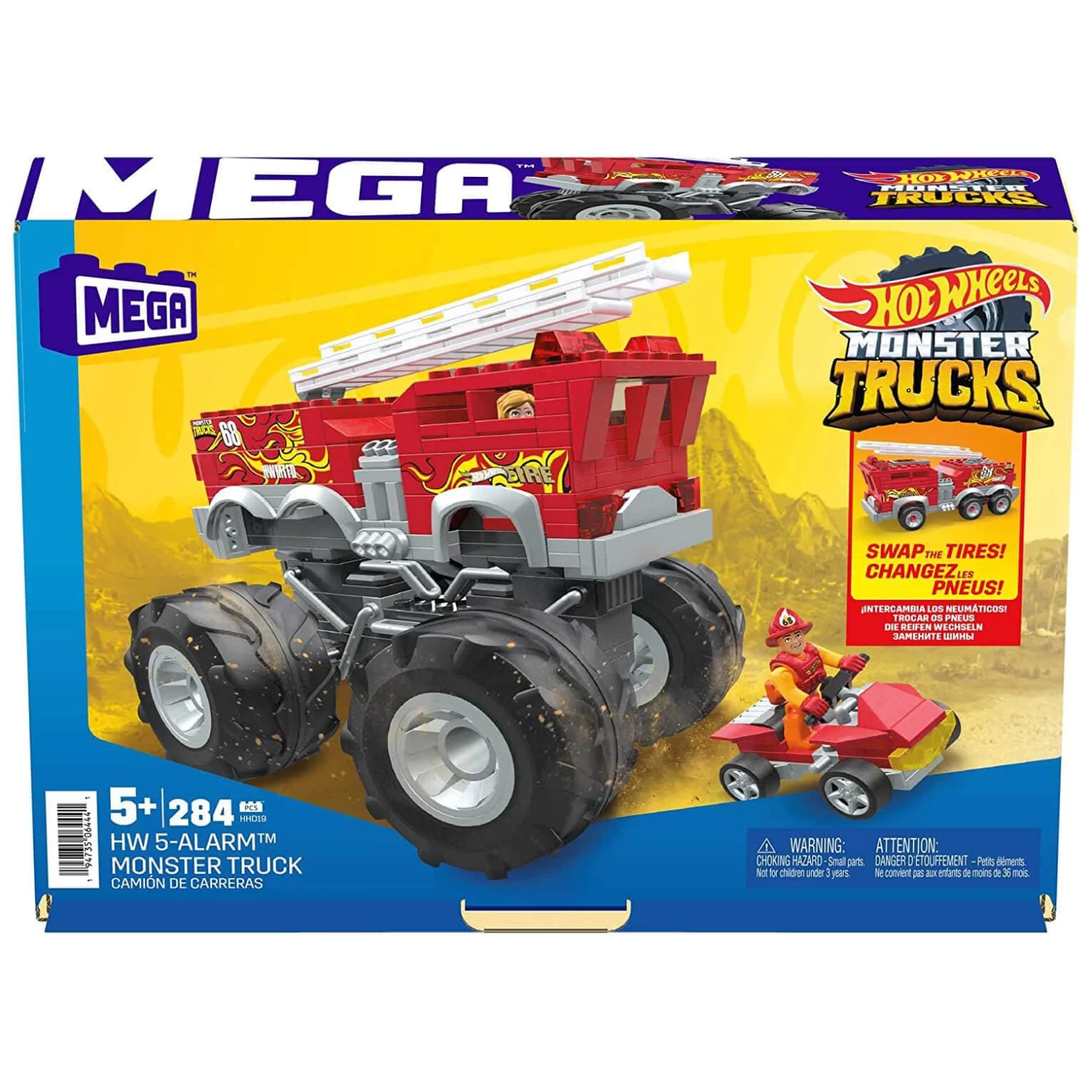 Mega Hot Wheels Monster Trucks 5 Alarm Fire Truck 284 Pieces 1 Mega Hot Wheels Monster Trucks 5 Alarm Fire Truck 284 Pieces