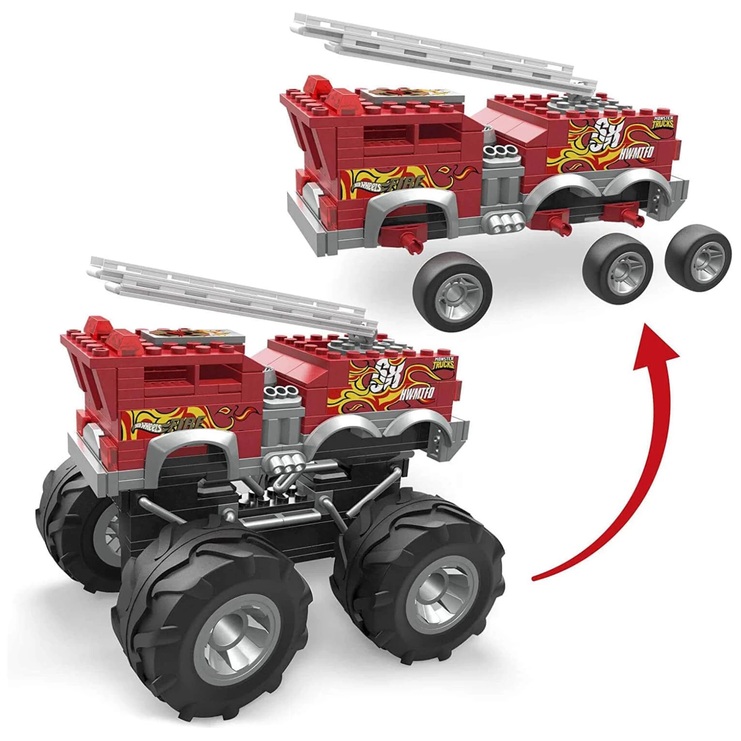 Mega Hot Wheels Monster Trucks 5 Alarm Fire Truck 284 Pieces 4 Mega Hot Wheels Monster Trucks 5 Alarm Fire Truck 284 Pieces - Image 4