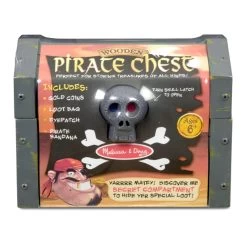 Melissa & Doug Wooden Pirate Chest Set Treasure Eye Patch Bandana