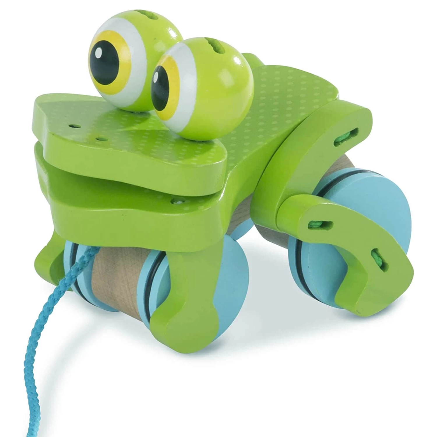 Melissa & Doug First Play Wooden Frog Pull Along Toddler Toy 3 Melissa & Doug First Play Wooden Frog Pull Along Toddler Toy - Image 3