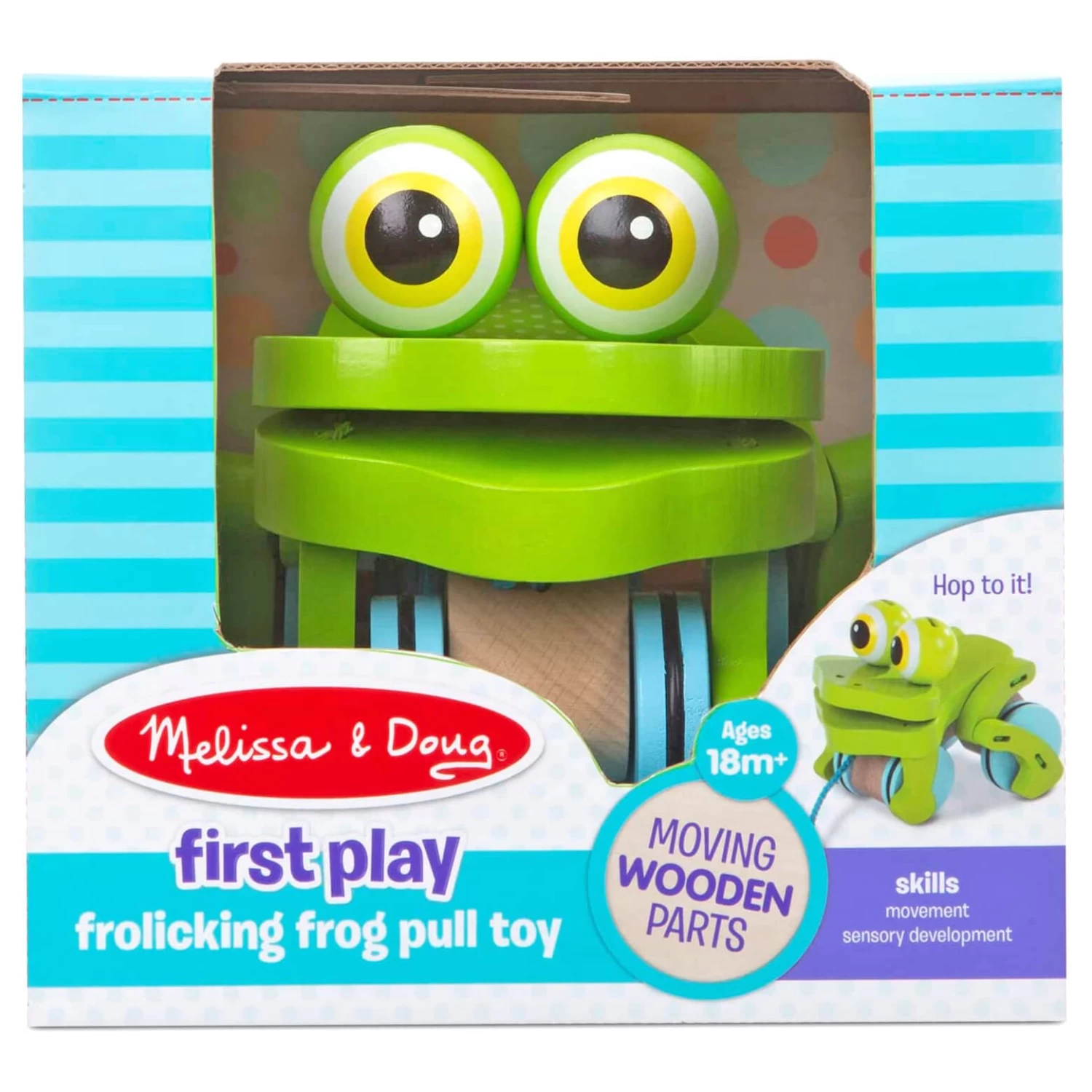 Melissa & Doug First Play Wooden Frog Pull Along Toddler Toy 1 Melissa & Doug First Play Wooden Frog Pull Along Toddler Toy