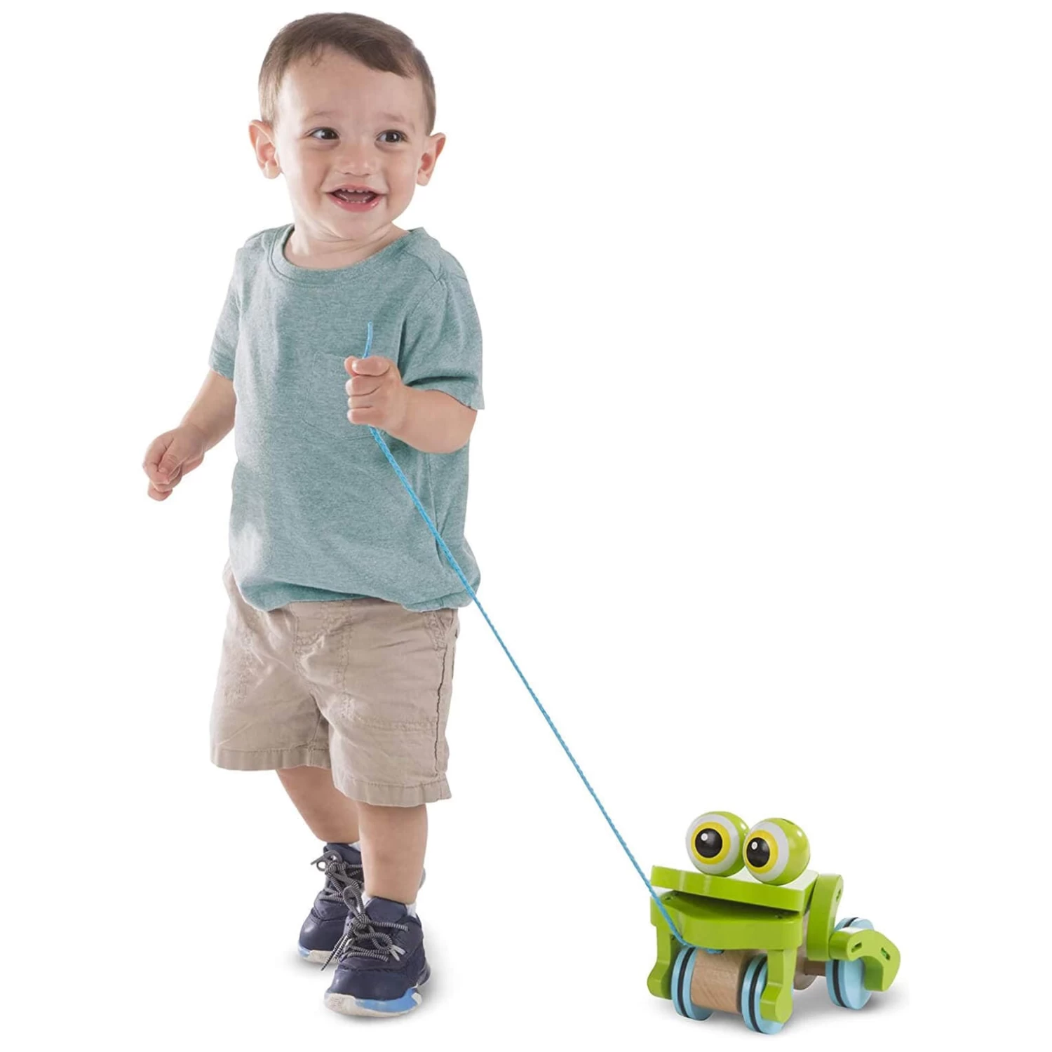 Melissa & Doug First Play Wooden Frog Pull Along Toddler Toy 2 Melissa & Doug First Play Wooden Frog Pull Along Toddler Toy - Image 2