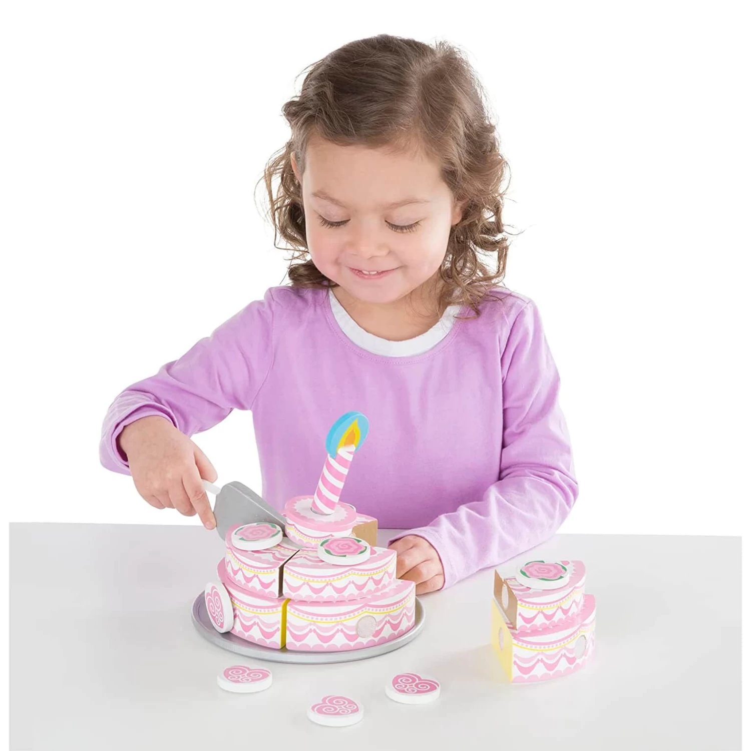 Melissa & Doug Wooden Triple Layer Party Cake Play Set 20 Pieces 2 Melissa & Doug Wooden Triple Layer Party Cake Play Set 20 Pieces - Image 2