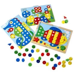 Melissa & Doug Sort & Snap Colour Match Wooden Frame Play Board -Trendy Toy Store HEA14313 3 opt