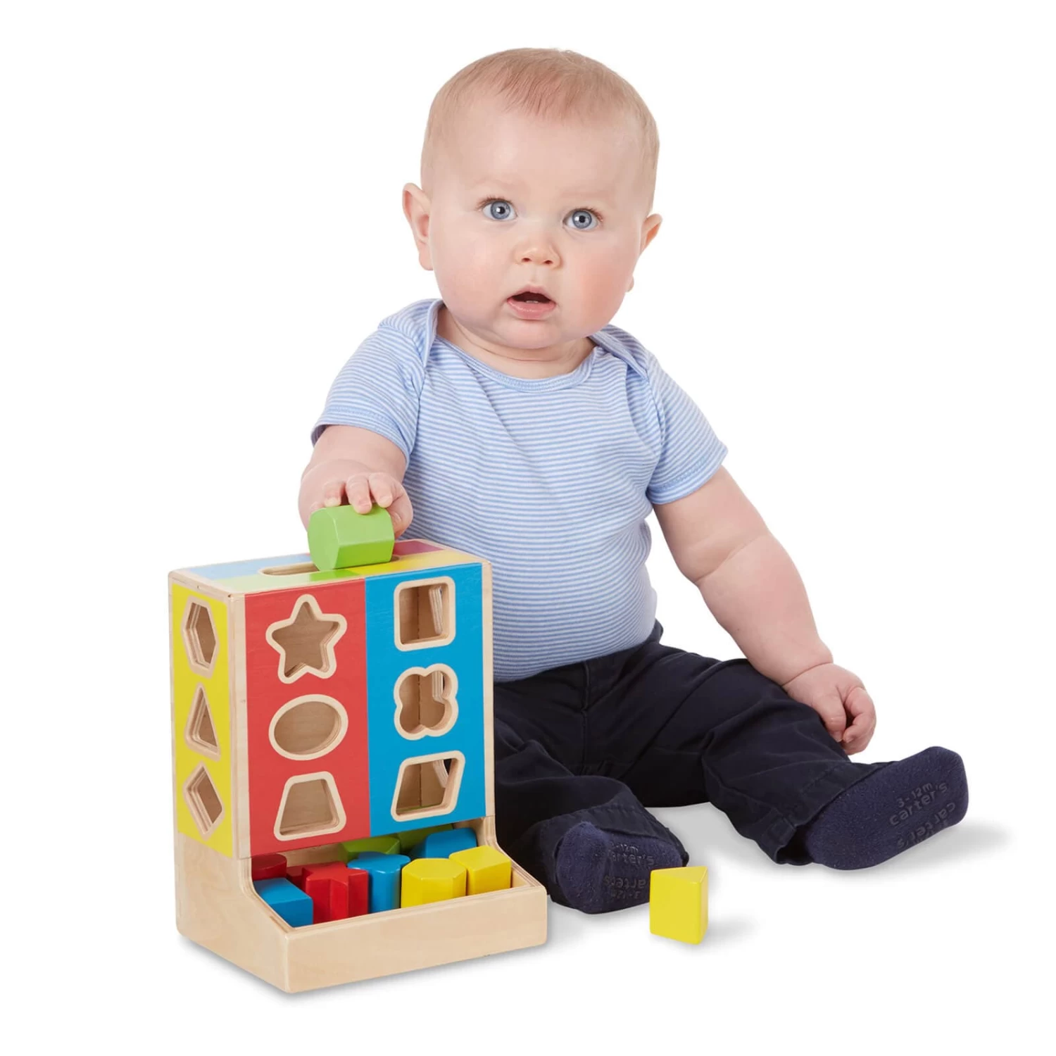 Melissa & Doug Wooden Shape Sorter 12 Colour Blocks 18m+ 2 Melissa & Doug Wooden Shape Sorter 12 Colour Blocks 18m+ - Image 2