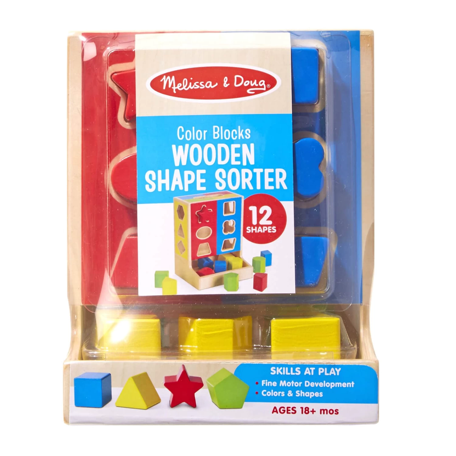 Melissa & Doug Wooden Shape Sorter 12 Colour Blocks 18m+ 4 Melissa & Doug Wooden Shape Sorter 12 Colour Blocks 18m+ - Image 4