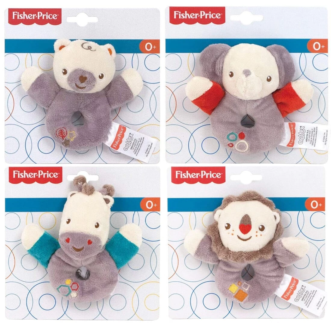 Fisher Price Fisher-Price Plush Animal Ring Baby Toy With Rattle 12cm 1 Fisher Price Fisher-Price Plush Animal Ring Baby Toy With Rattle 12cm