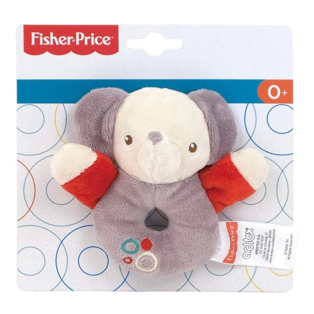 Fisher Price Fisher-Price Plush Animal Ring Baby Toy With Rattle 12cm 2 Fisher Price Fisher-Price Plush Animal Ring Baby Toy With Rattle 12cm - Image 2