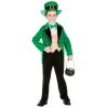 Boys Deluxe Leprechaun Lucky Green Black Halloween Costume