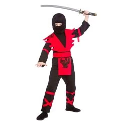 Boys Ninja Assassin Red Black Japanese Halloween Costume
