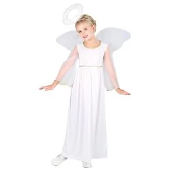 Girls Heavenly Angel Fancy Dress Up Halloween Costume