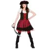 Girls Pretty Pirate Red Fancy Dress Halloween Costume