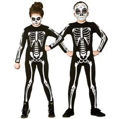 Kids Skeleton Bones Jumpsuit Halloween Fancy Dress Costume